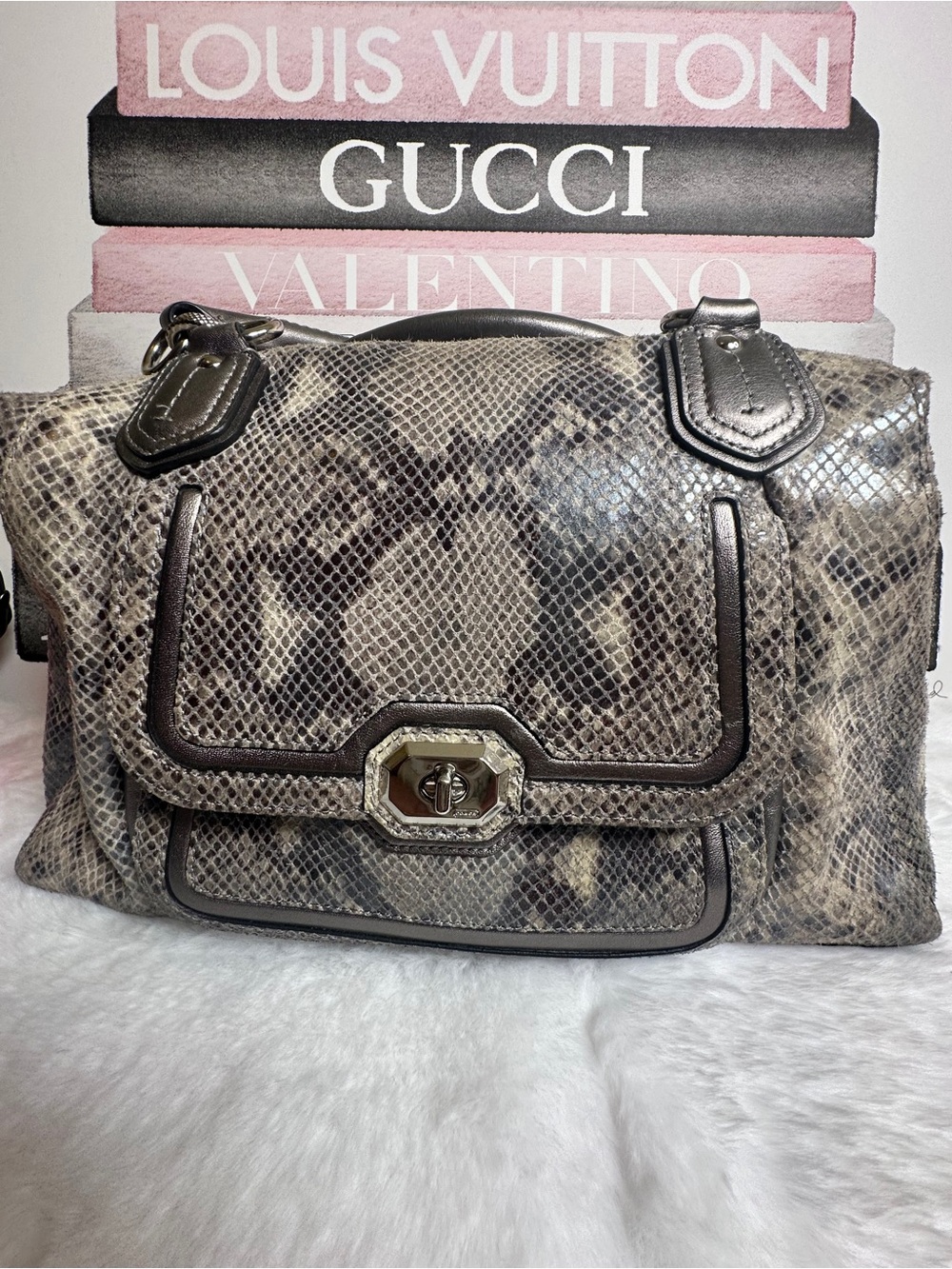 Coach Campbel Izzi Exotic Python Embossed